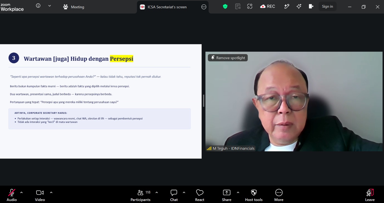 Perkuat Keterbukaan Informasi, ICSA Gelar Webinar "Beyond Media Handling"