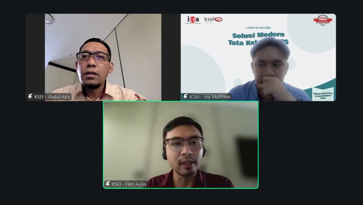 ICSA Gelar Webinar e-RUPS & eASY.KSEI