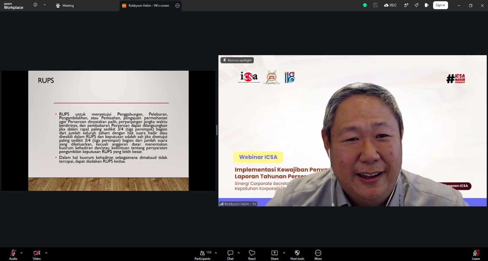 ICSA Gelar Webinar Bahas Kewajiban Pelaporan Laporan Tahunan Perseroan ke AHU Sesuai Permenkumham No. 49 Tahun 2025