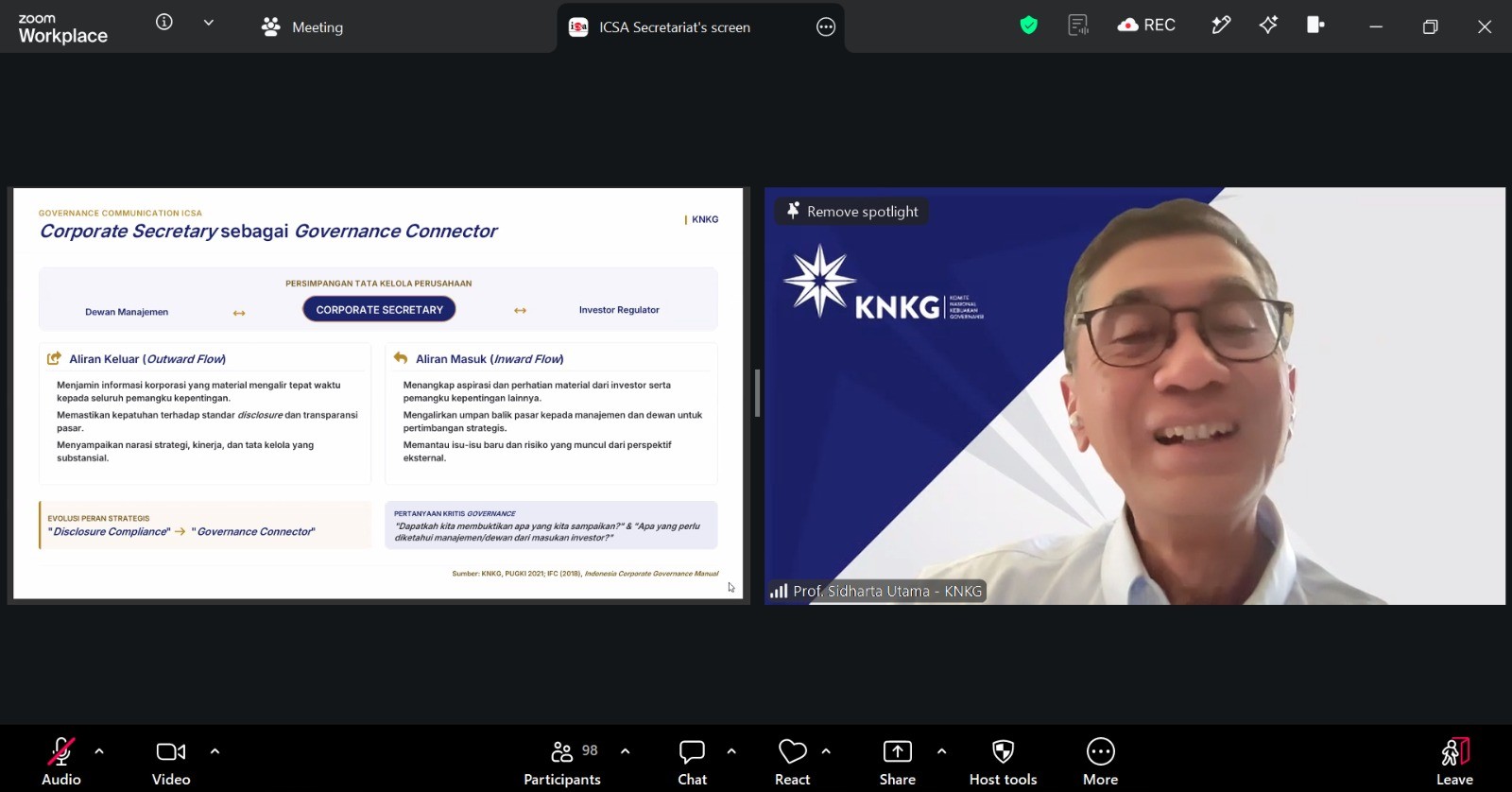 Perkuat Kepercayaan Investor, ICSA Gelar Webinar Komunikasi Korporasi Berbasis GCG
