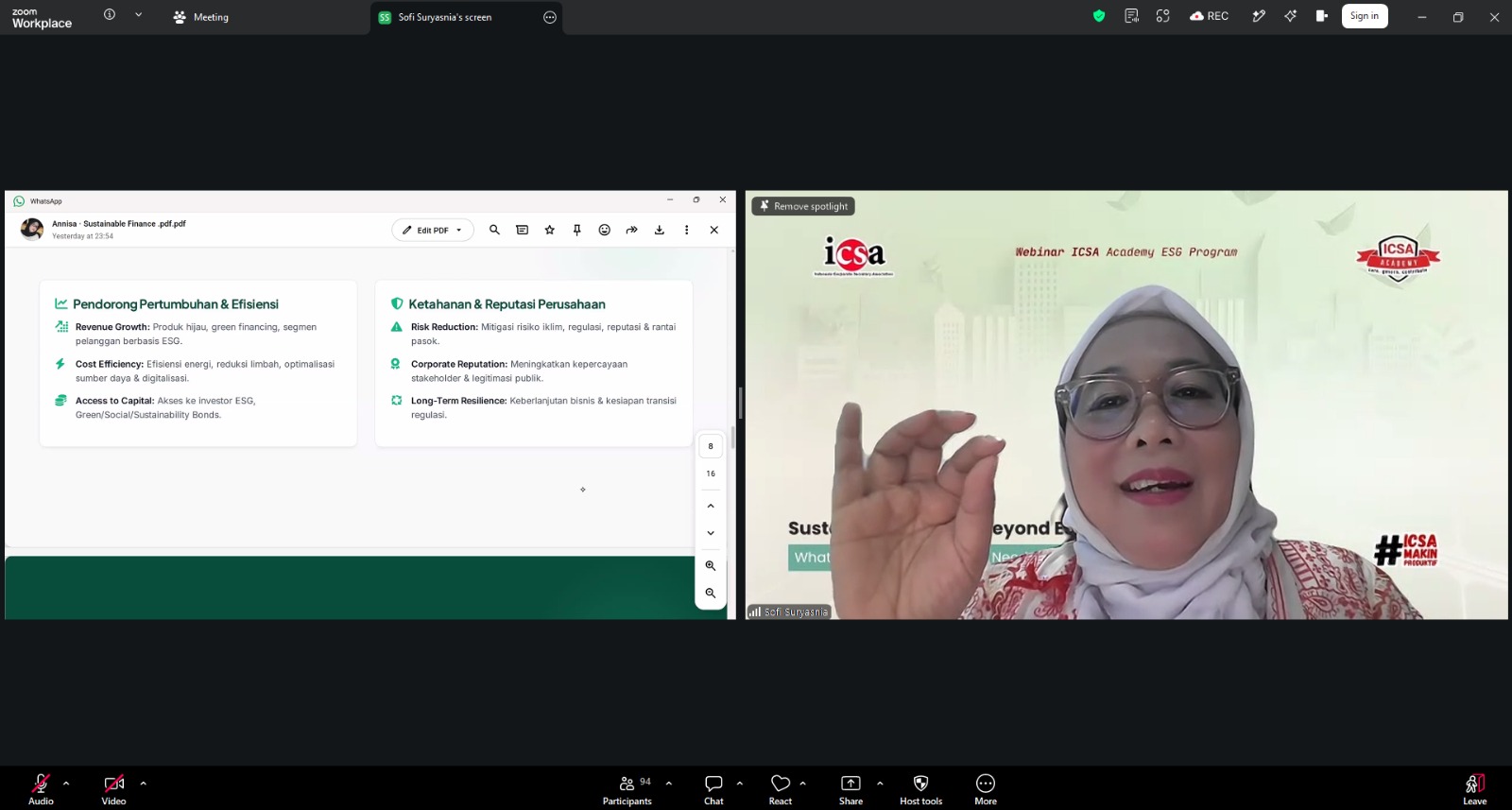 Lebih dari Sekadar ESG: ICSA Dorong Penguatan Keuangan Berkelanjutan untuk Strategi Bisnis Jangka Panjang