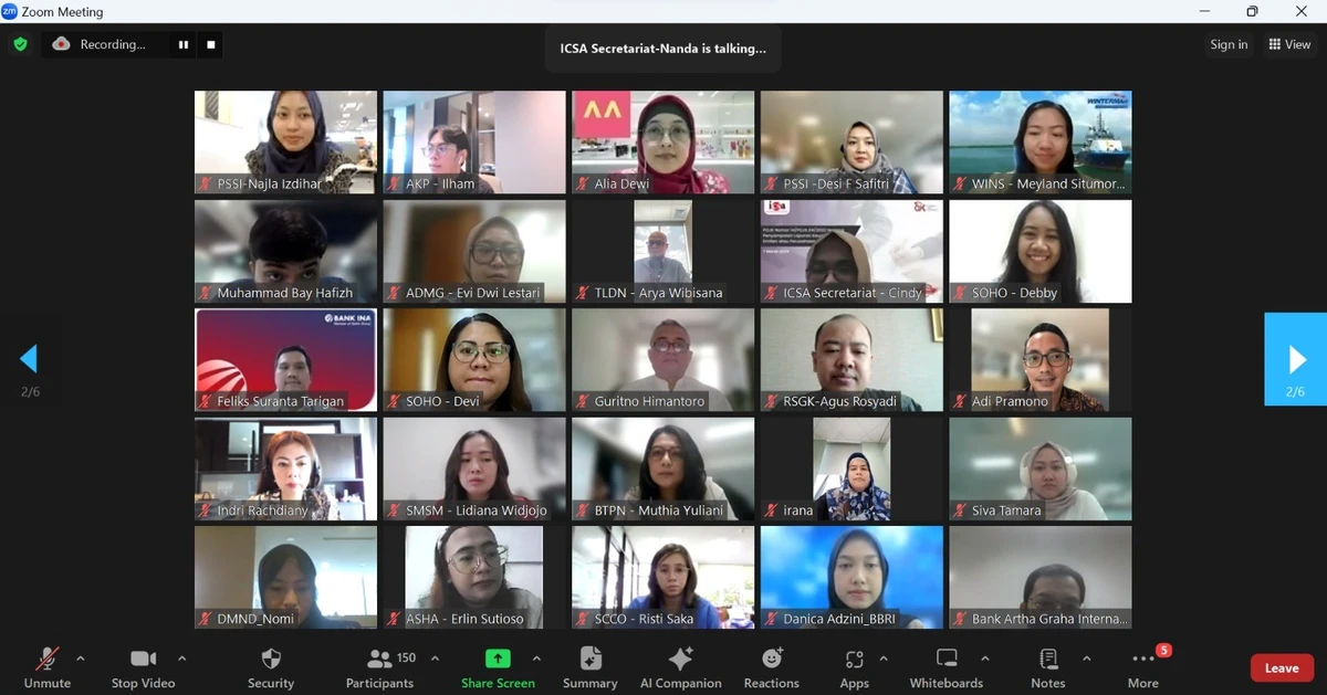 Rabu, 13 Maret 2024 – Indonesia Corporate Secretary Association (ICSA) didukung oleh Otoritas Jasa Keuangan (OJK) mengadakan webinar regulatory dengan judul "Pendalaman POJK Nomor 14/POJK.04/2022 tentang Penyampaian Laporan Keuangan Berkala Emiten atau Perusahaan Publik" pada 7 Maret 2024. Webinar yang dihadiri lebih dari 150 peserta tersebut, mengundang Natalia Susilowati selaku Pengawas Deputi Direktur Pengawasan Emiten dan Perusahaan Publik 1.2, Otoritas Jasa Keuangan (OJK) sebagai narasumber.

Diadakannya peraturan ini oleh OJK dikarenakan peraturan mengenai penyampaian laporan keuangan berkala emiten atau perusahaan publik yang saat ini berlaku perlu disesuaikan dengan kebutuhan, perkembangan pasar, dan praktik terbaik yang berlaku di negara lain (international best practices). Selain itu, untuk menyesuaikan dengan peraturan terkait dan meningkatkan efisiensi penyampaian informasi yang disajikan dalam laporan keuangan kepada masyarakat, dan juga perlu melakukan penyempurnaan pengaturan mengenai penyampaian laporan keuangan berkala emiten atau perusahaan Publik.

Dengan diadakannya webinar ini, ICSA berharap peserta yang hadir teredukasi secara jelas dan lengkap terkait peraturan tentang Penyampaian Laporan Keuangan Berkala Emiten atau Perusahaan Publik.<br>
                  