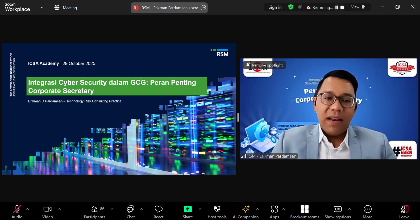 ICSA Soroti Peran Strategis Corporate Secretary dalam Memperkuat Keamanan Siber dan GCG