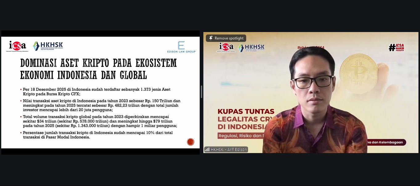 ICSA Bedah Regulasi dan Risiko Hukum Aset Kripto di Indonesia