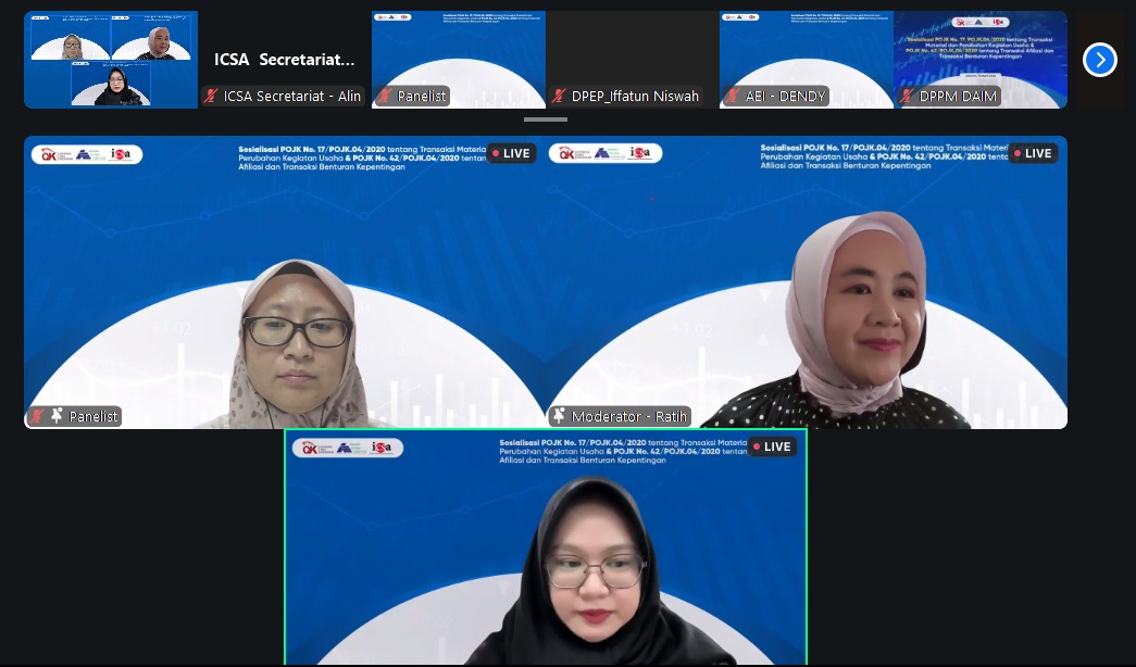 Sinergi OJK, ICSA, dan AEI: Perkuat Kepatuhan Emiten melalui Sosialisasi Regulasi Transaksi Material dan Afiliasi