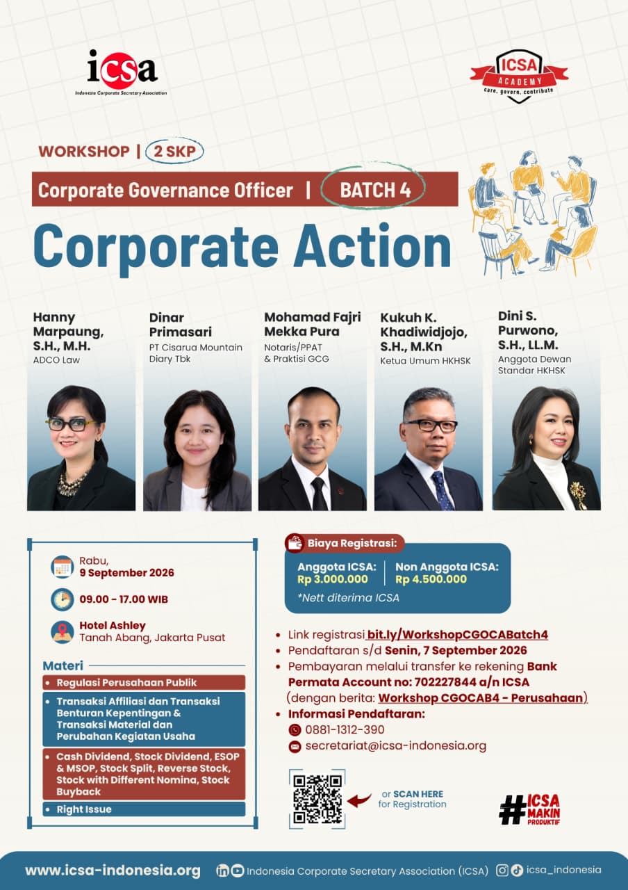 Workshop "Corporate Governance Officer Corporate Action Batch 4"