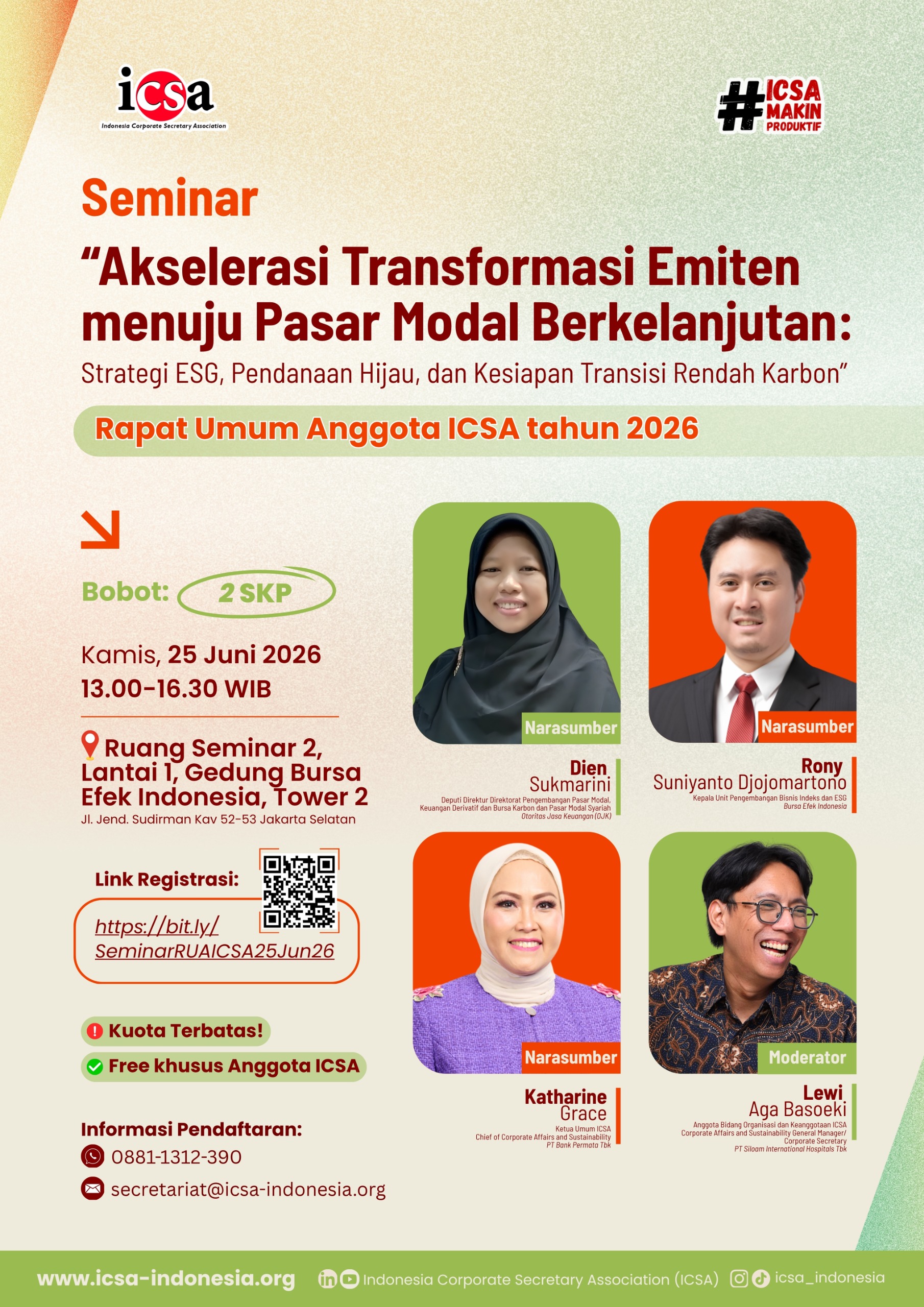 Seminar dan Rapat Umum Anggota (RUA) ICSA Tahun 2026