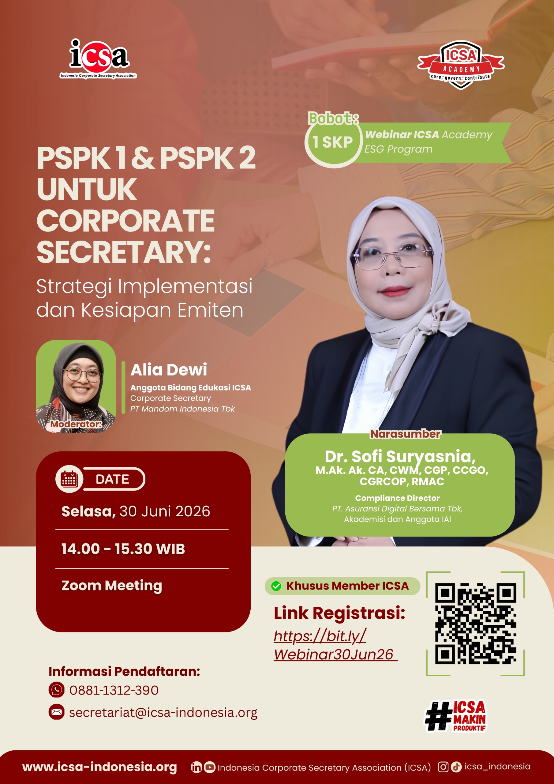 Webinar "PSPK 1 & PSPK 2 untuk Corporate Secretary: Strategi Implementasi dan Kesiapan Emiten"