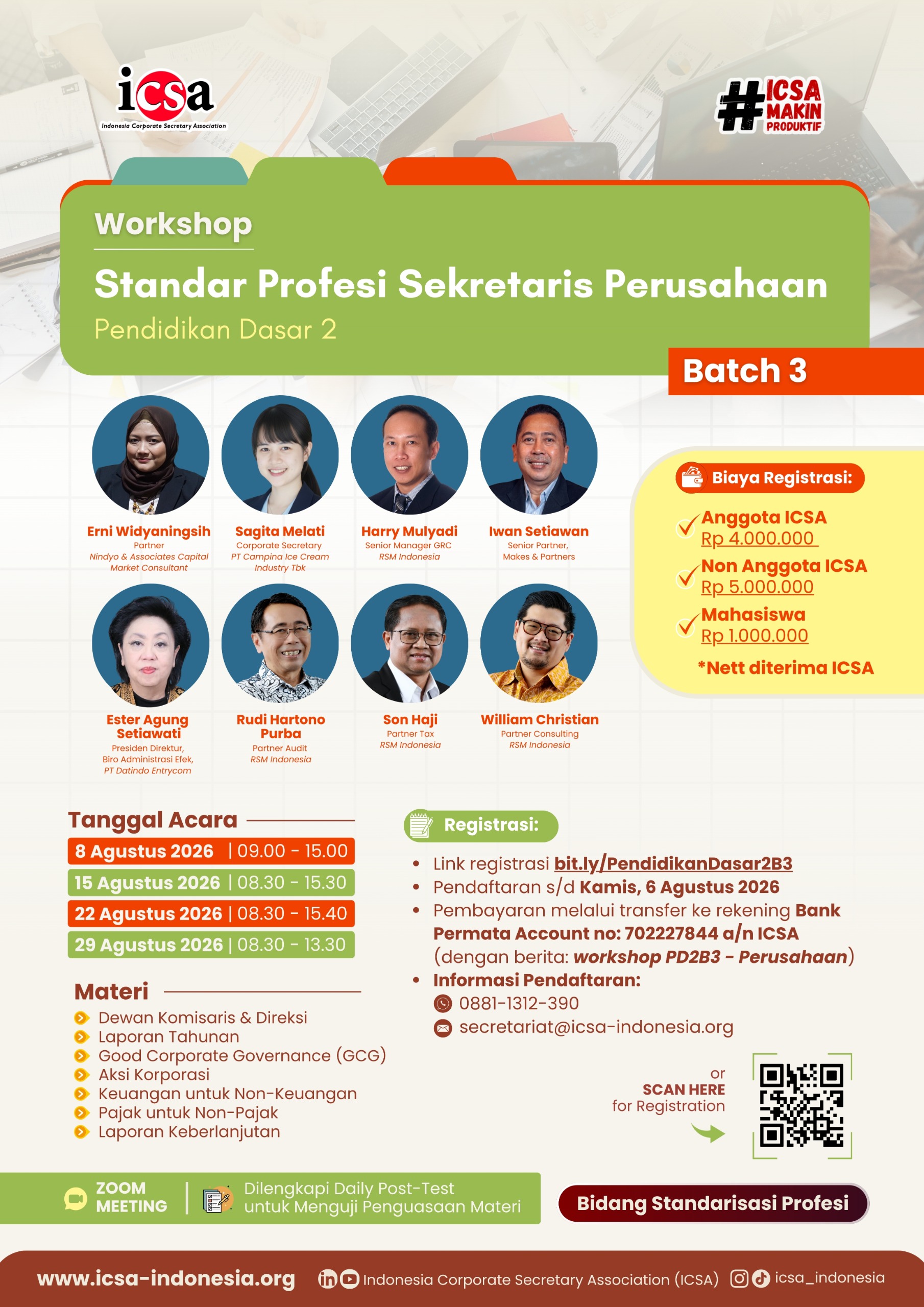 Workshop Standar Profesi Sekretaris Perusahaan Pendidikan Dasar 2 Batch 3